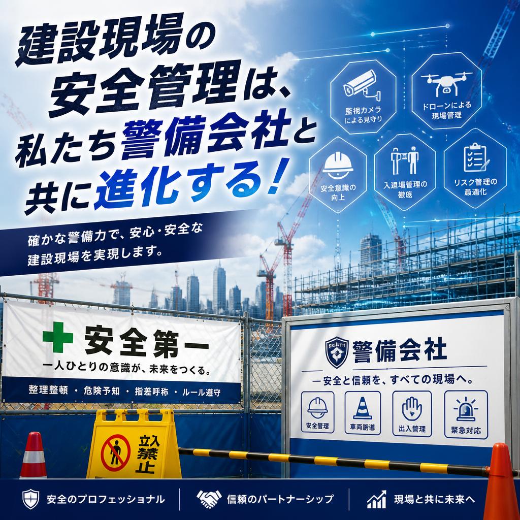 建設現場の安全管理は、私たち警備会社と共に進化する！