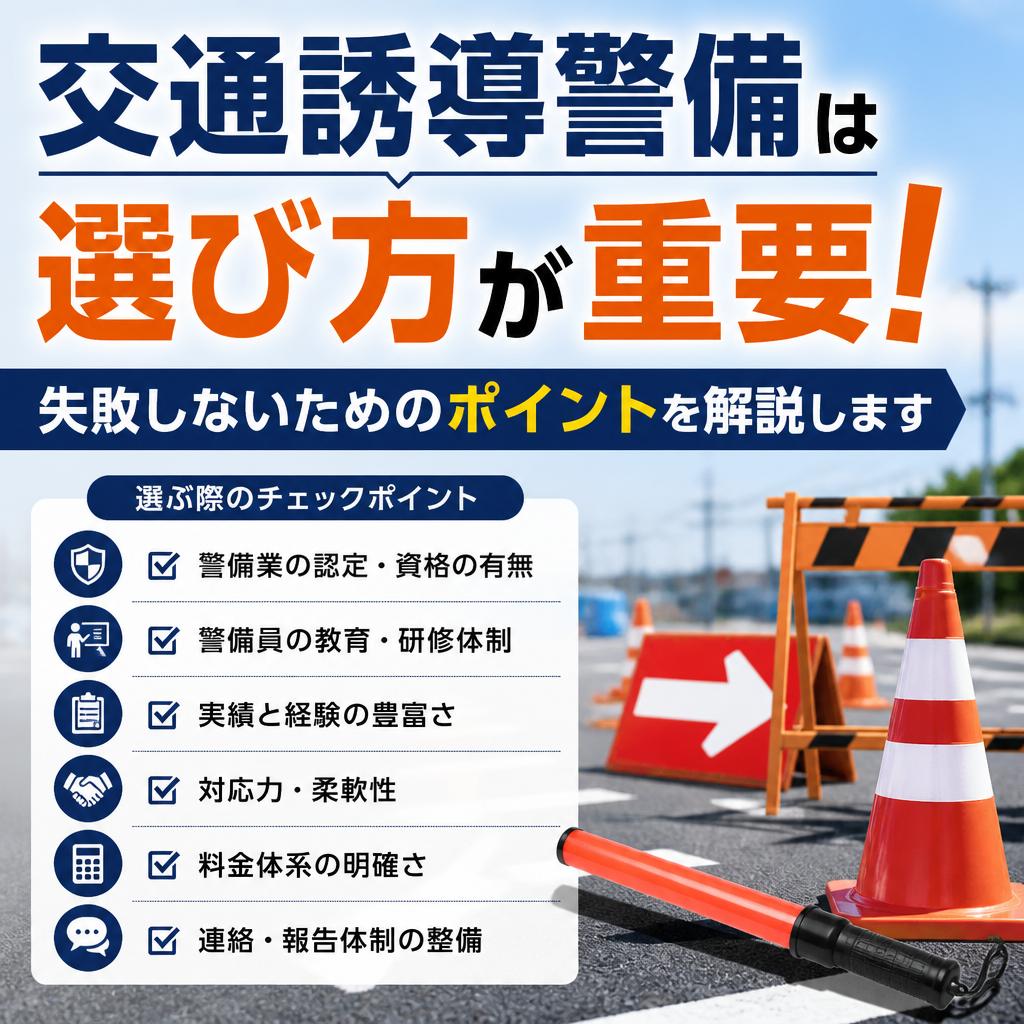 交通誘導警備は選び方が重要！失敗しないためのポイントを解説します