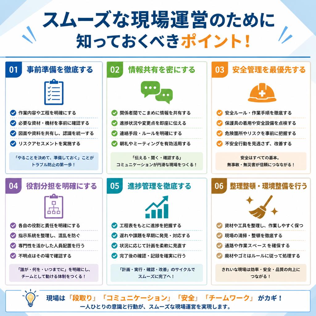 スムーズな現場運営のために知っておくべきポイント！