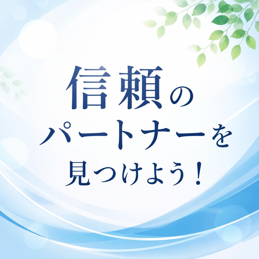 信頼のパートナーを見つけよう！
