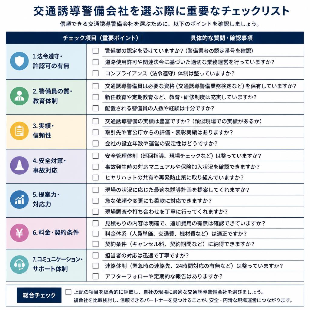 信頼できる警備会社を選ぶためのチェックリスト