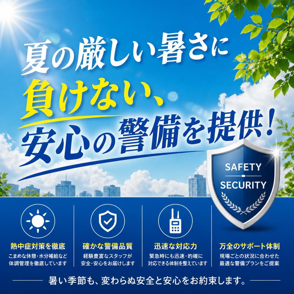 【下関市】夏の交通誘導警備はどれくらい暑い？熱中症を防ぐ装備と職場の対策を紹介【警備求人】