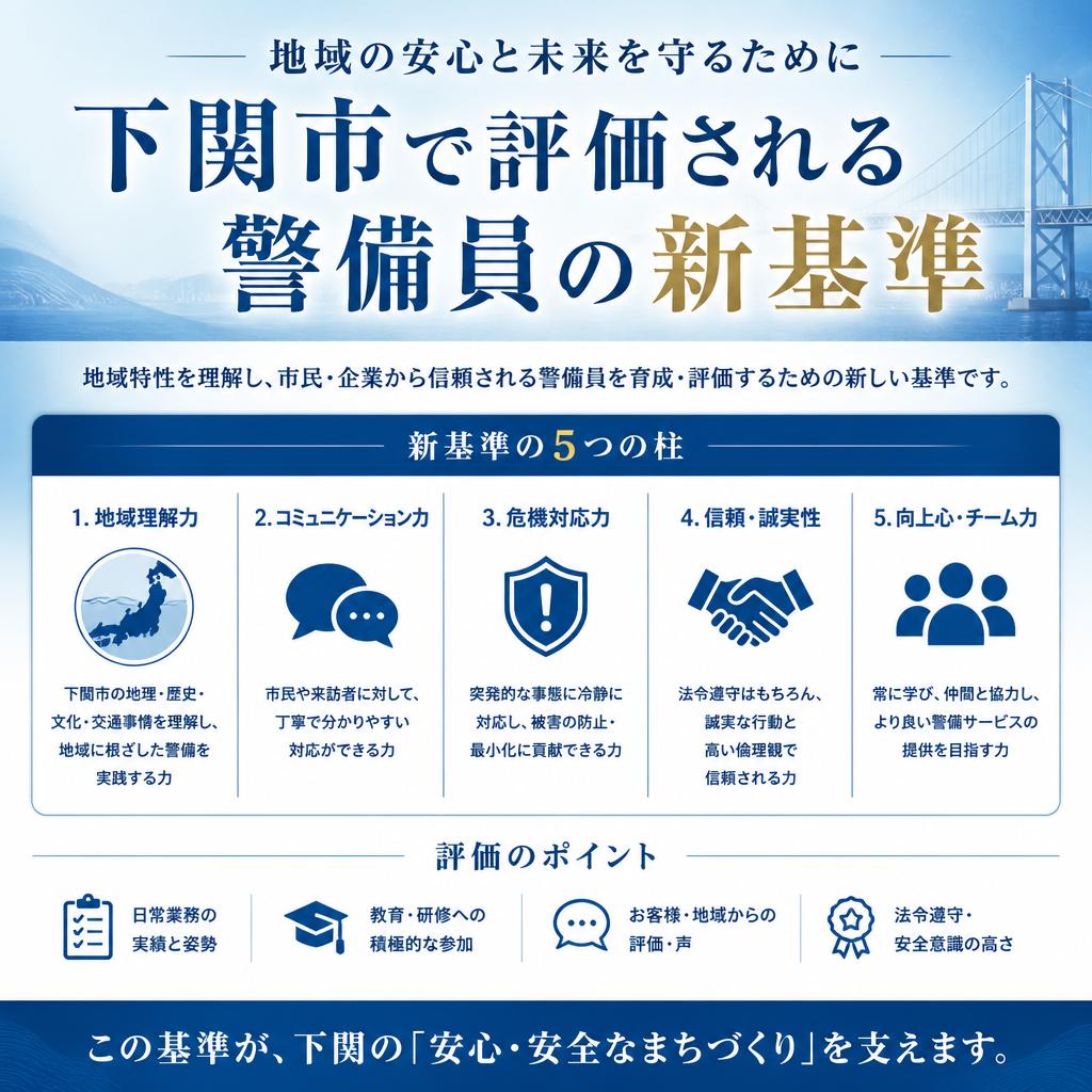 【下関市】警備員の仕事はどう評価される？技術だけではないデルタ警備保障の評価基準【警備求人】