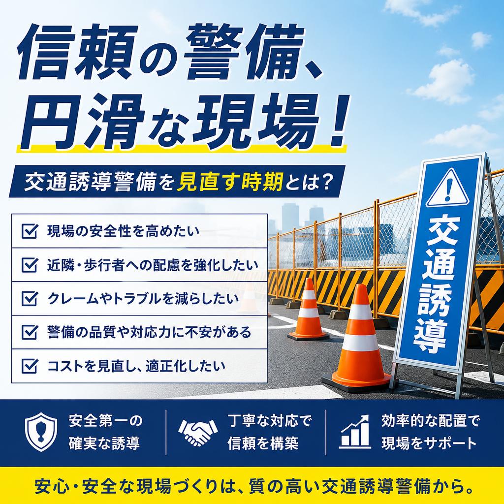 【下関市の建設会社様へ】交通誘導警備会社を変更するタイミングとは？現場品質を見直す5つのサイン【下関市 警備会社】