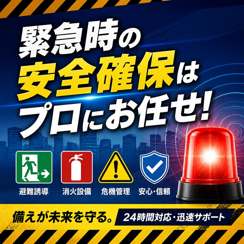 緊急時の安全確保はプロにお任せ！