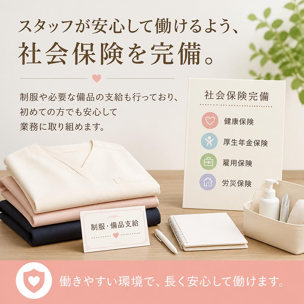 充実した社会保険と福利厚生
