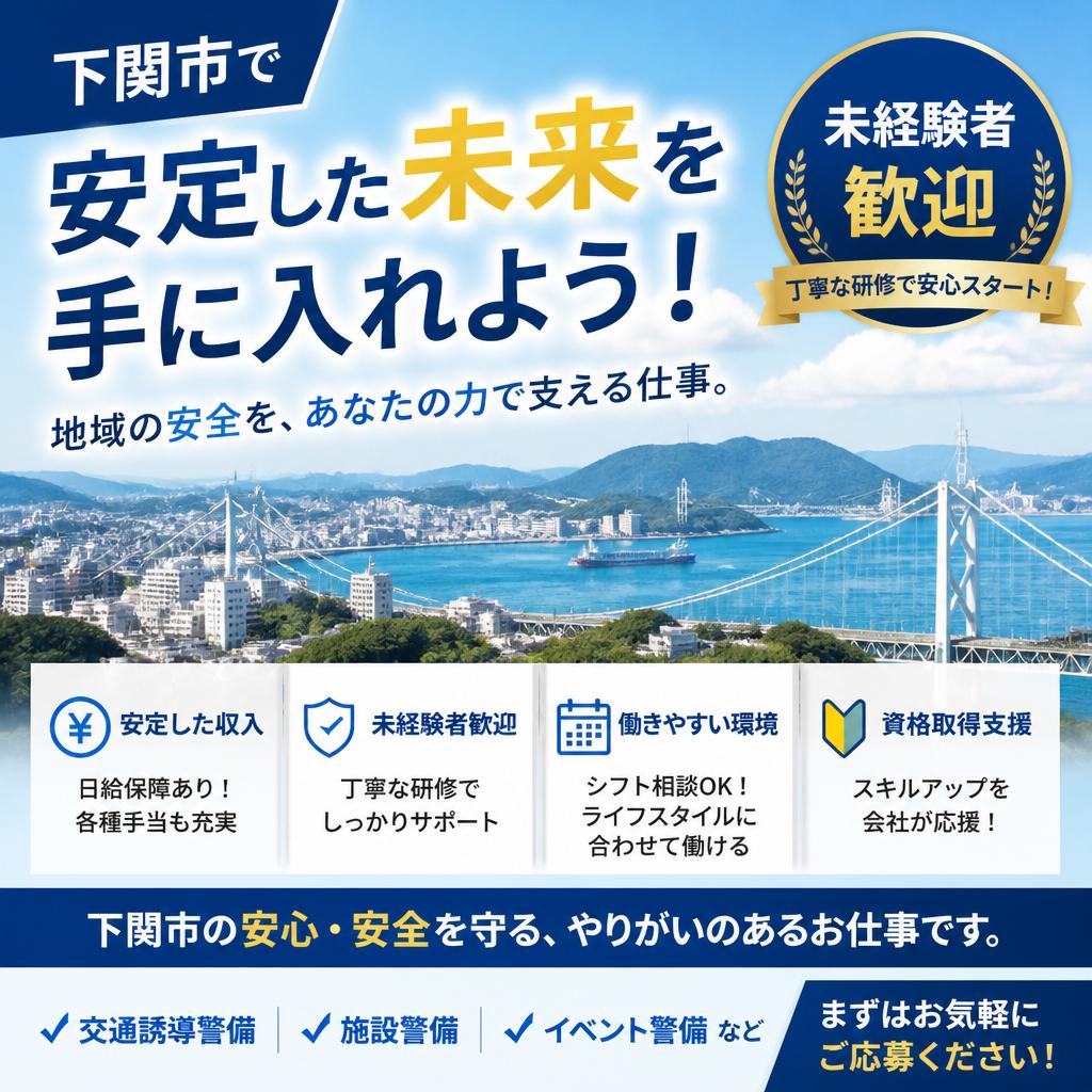 下関市で安定した未来を手に入れよう！未経験者歓迎の警備求人