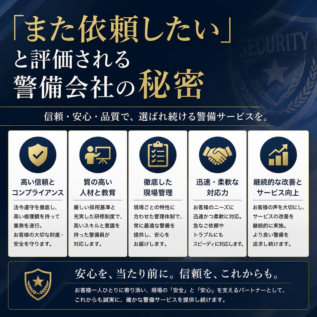 「また依頼したい」と評価される警備会社の秘密