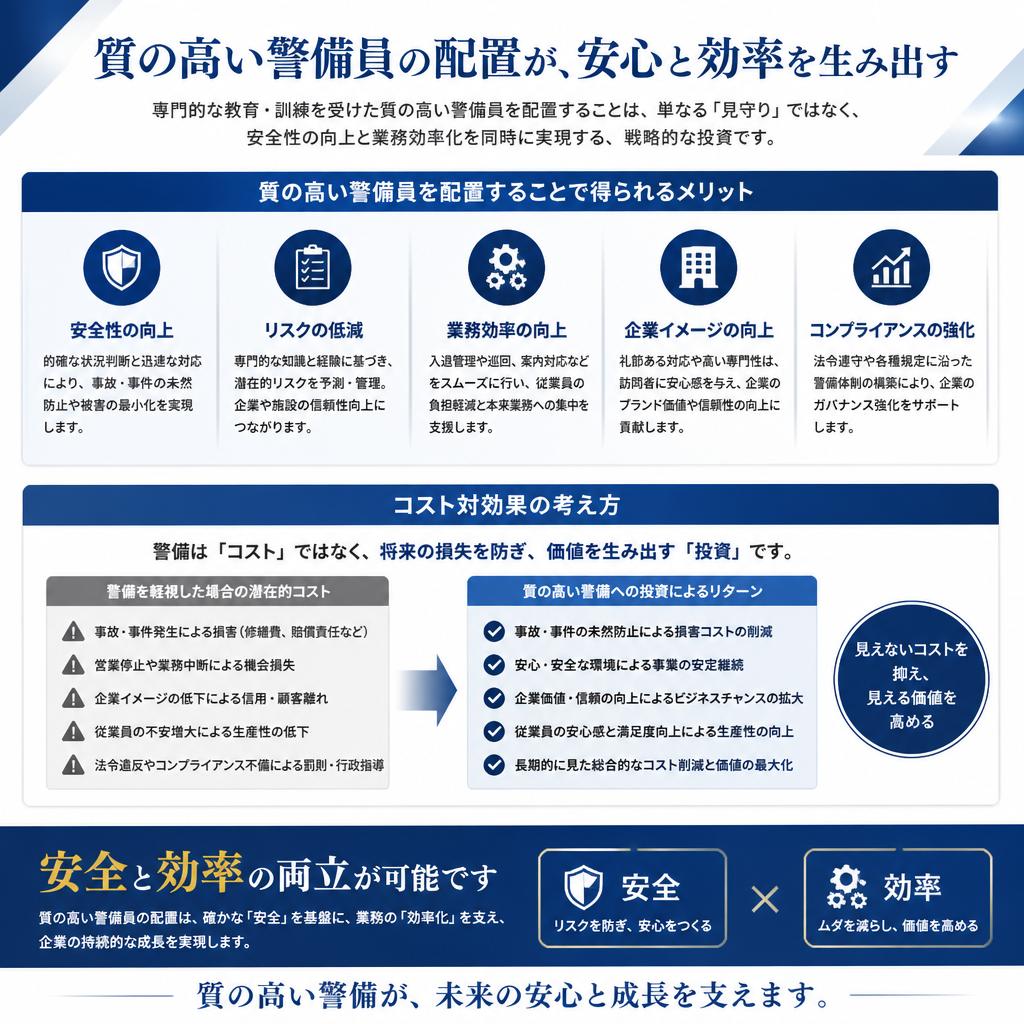 4. 質の高い警備員がもたらす利益