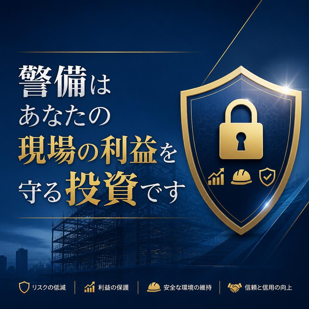警備はあなたの現場の利益を守る投資です